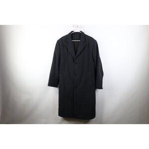 Michael Kors Mens 44R Wool Blend Full Length Overcoat Trench Coat Jacket Gray